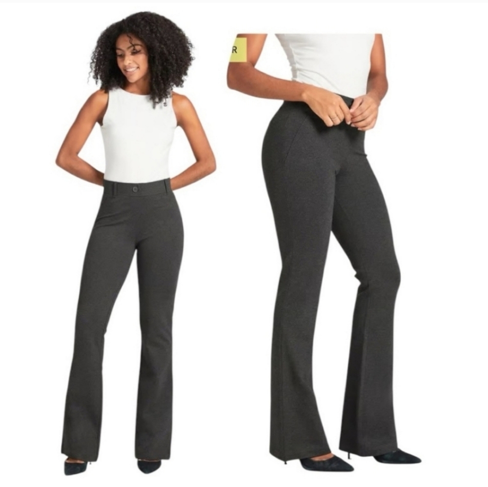 NEW Betabrand 1X Classic Boot Cut Pants Yoga Gray Office Work Casual